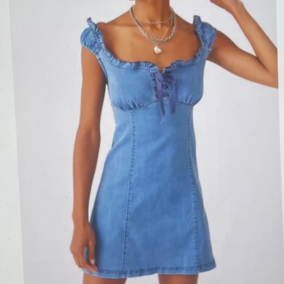 white christmas dresses ADA Denim Midi Dress main image 1